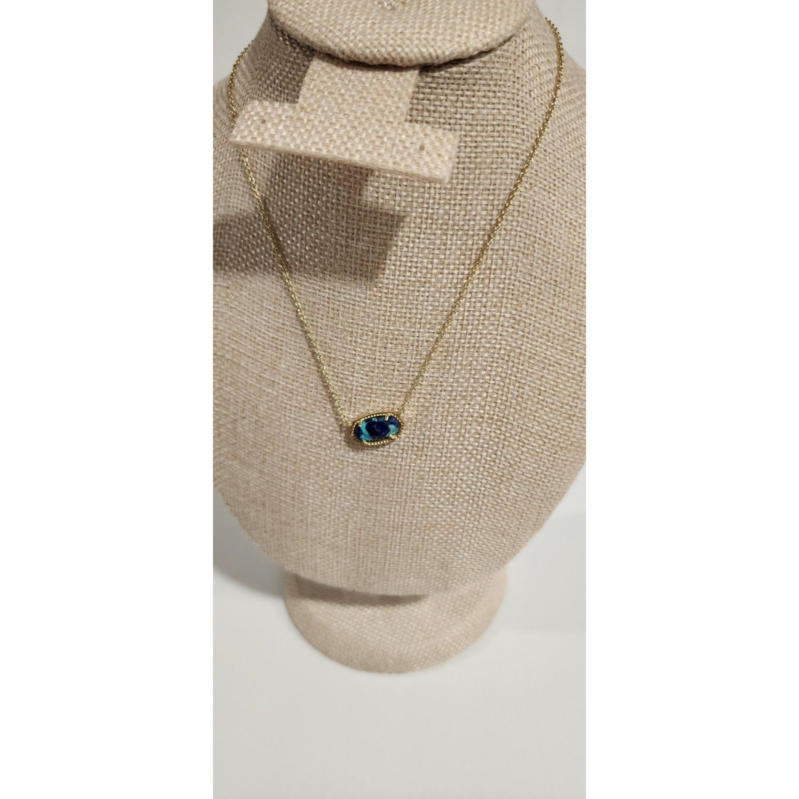 Kendra Scott Necklace Azal Blue Kyocera Opal With Gold Tone